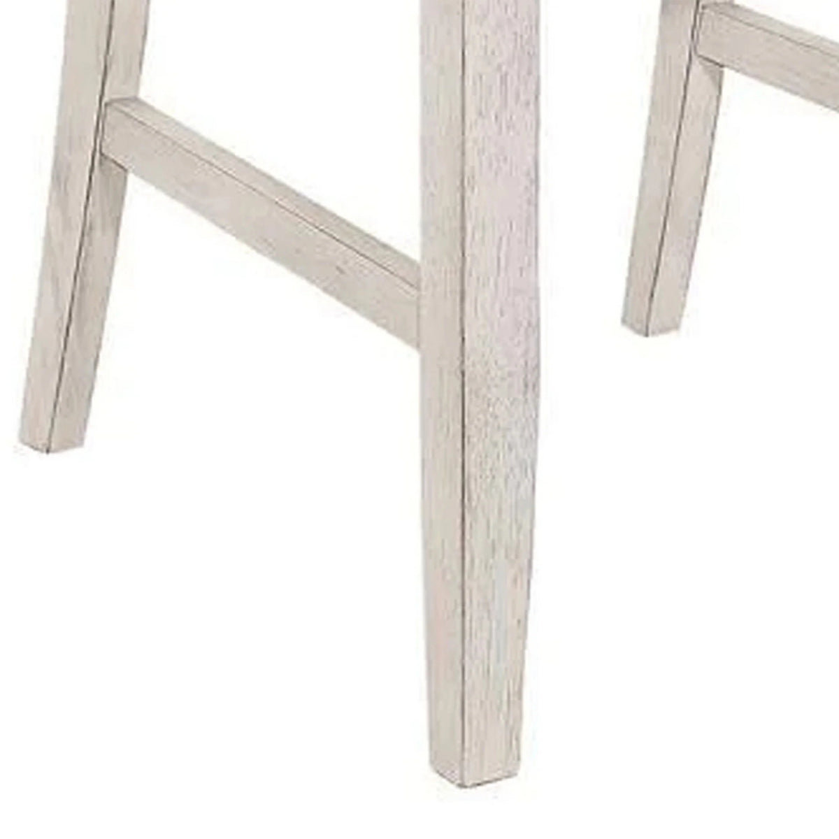18 Inch Set of 2 Slatted Back Antique White Wood Dining Chair Q189