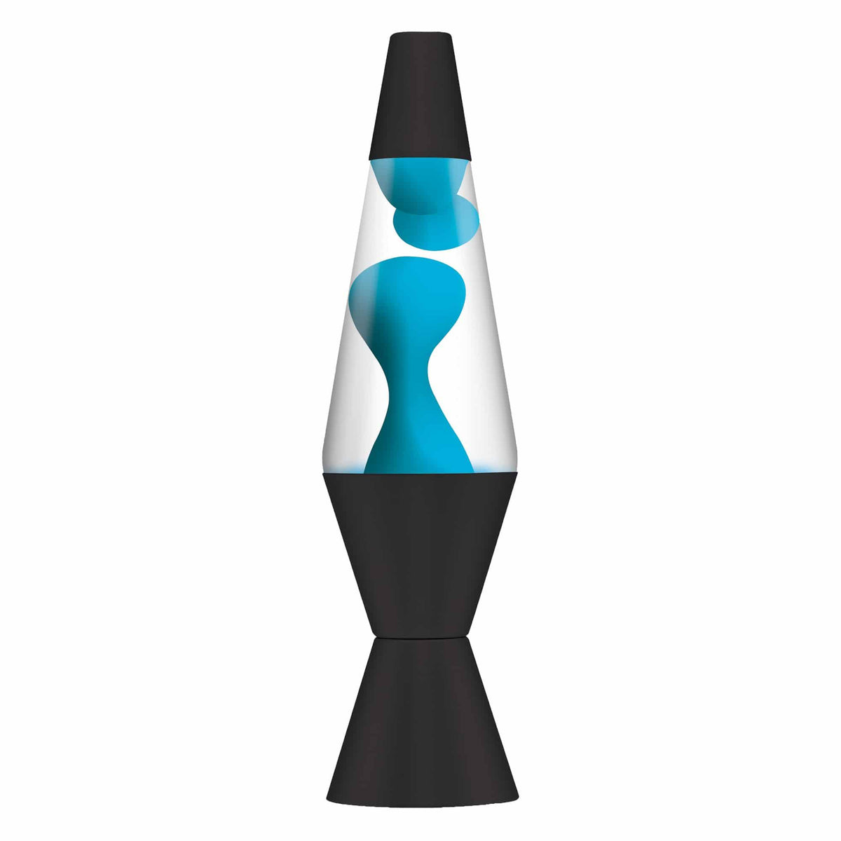 Black Base Lamp with Neon Blue Wax in Clear Liquid M908577