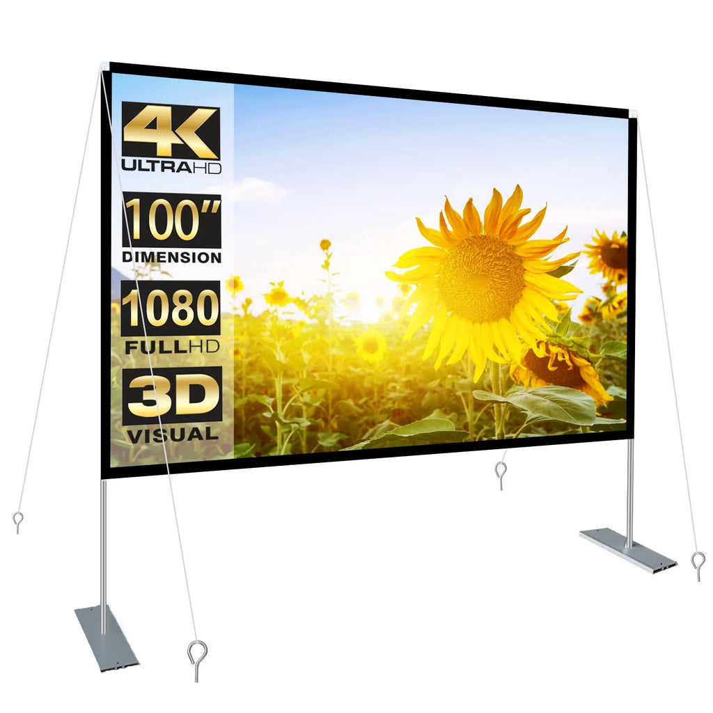 100 inch 16:9 Foldable Outdoor Projector Screen with Carry Bag I413906