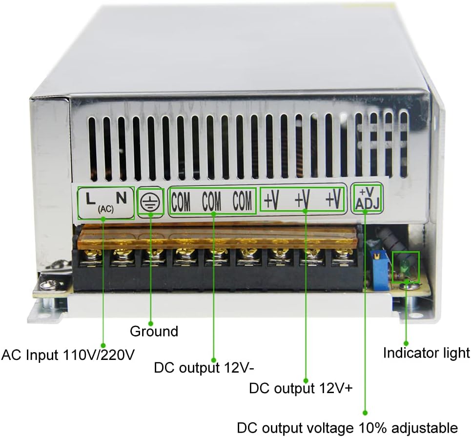12V 50A 600W Switch Mode Power Supply AC/DC Adapter Y762