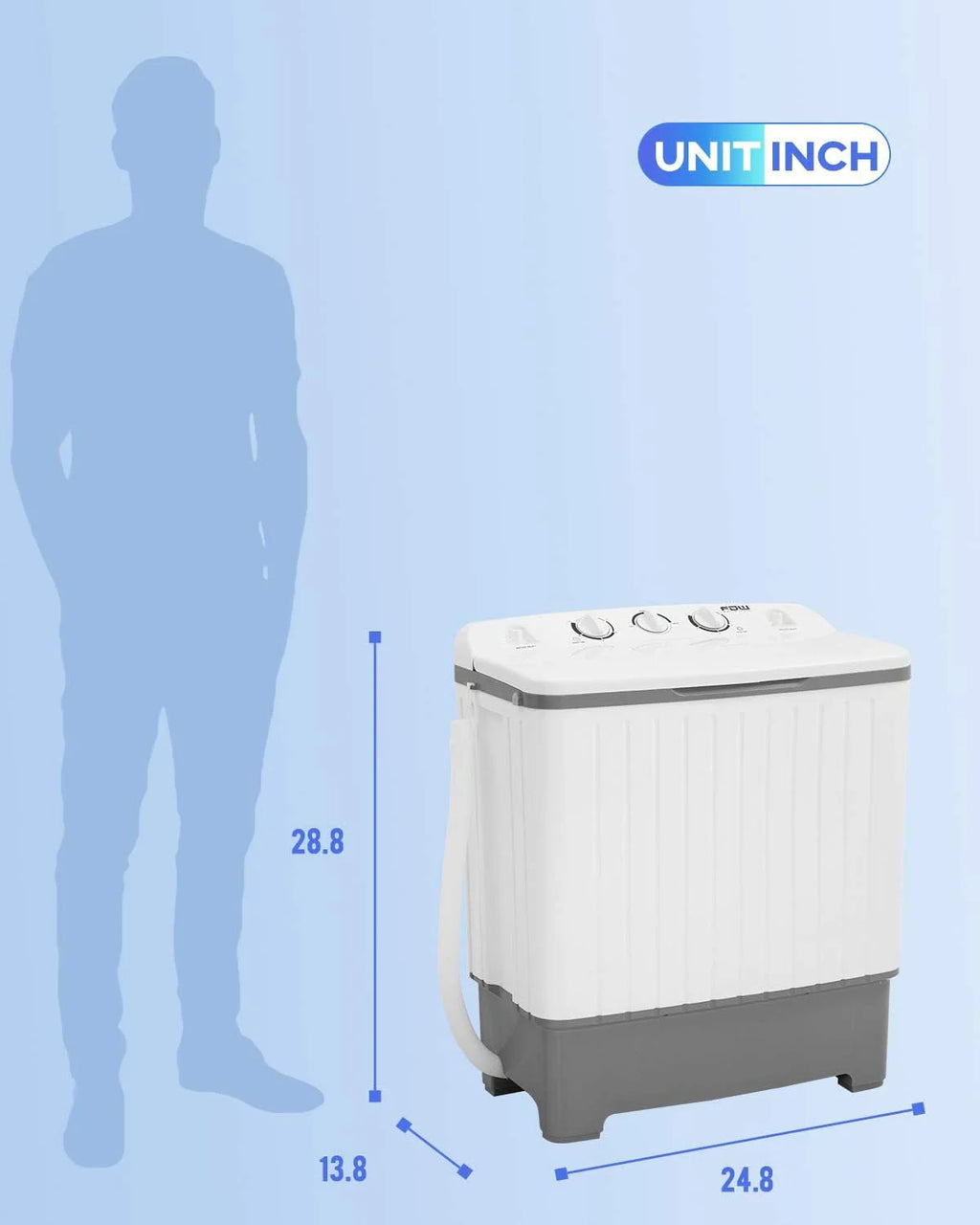 Portable Mini Compact Twin Tub Washing Machine 10 lbs Capacity White J27154