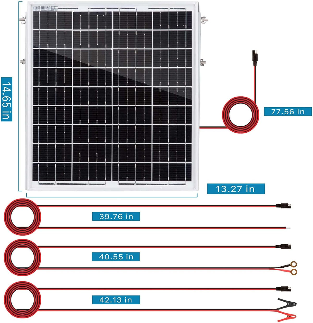 20 Watt 12V Solar Panel Kit with Adjustable Tilt Mount Brackets and 5A PWM Solar Charge Controller F17993
