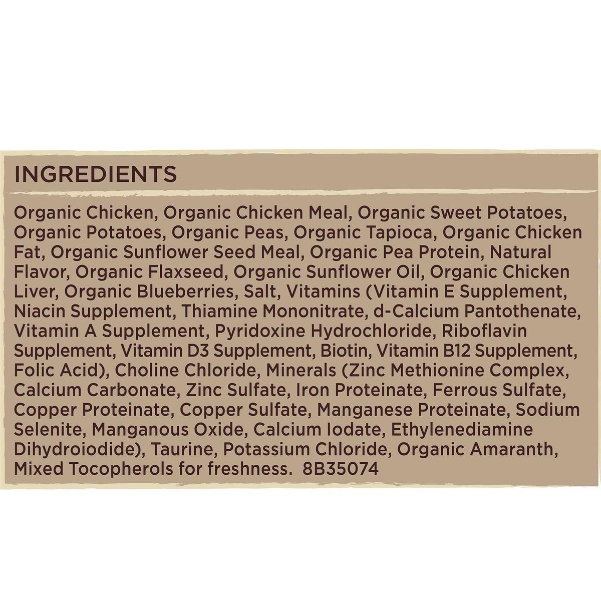 Organic Chicken Recipe Dry Dog Food W496245