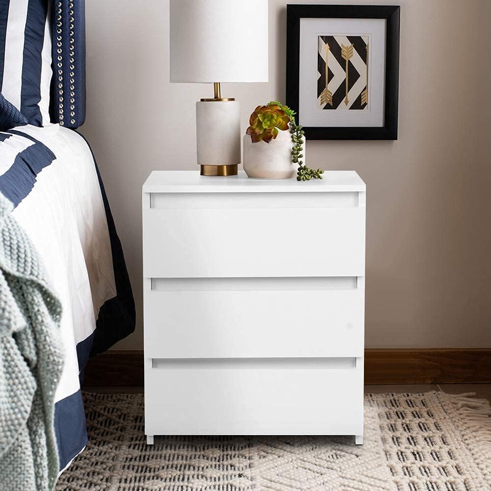White 3 Drawer Nightstand N447636