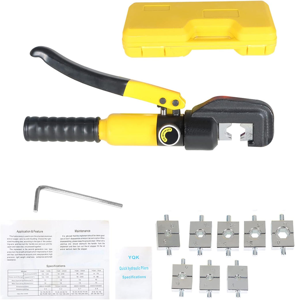 5 Ton Hydraulic Wire Crimper with 9 Pairs of Dies Pack of 2 E320