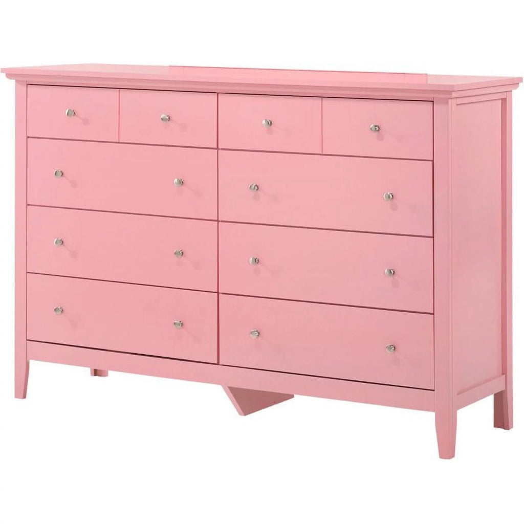 Pink 3-Piece Dresser TV Stand and Nightstand Set L9055