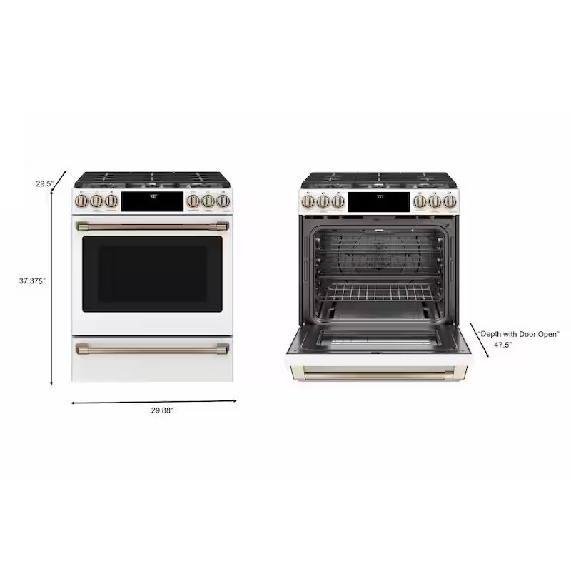 5.6 cu. ft. Smart Slide-In Gas Range with True Convection, Air Fry H860