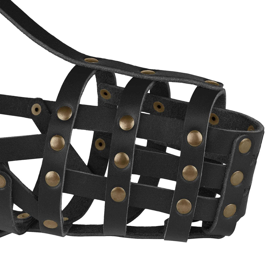 Leather Dog Muzzle Adjustable Breathable Medium Large Breeds I397