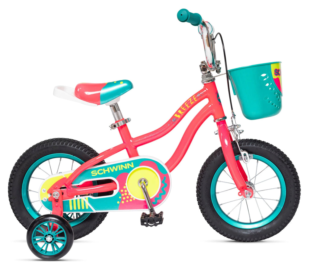 Teal Kids Bike with Basket A9294