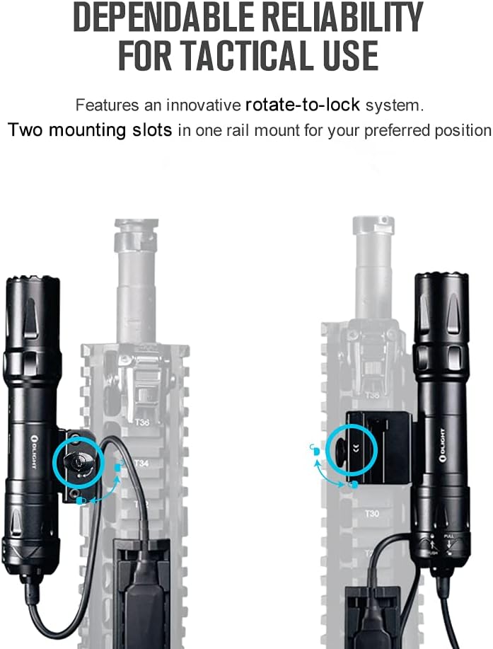 2000 Lumens Rechargeable Tactical Flashlight with Remote Pressure Switch V30247