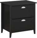 Black Suede Oak Lateral File Cabinet V4365