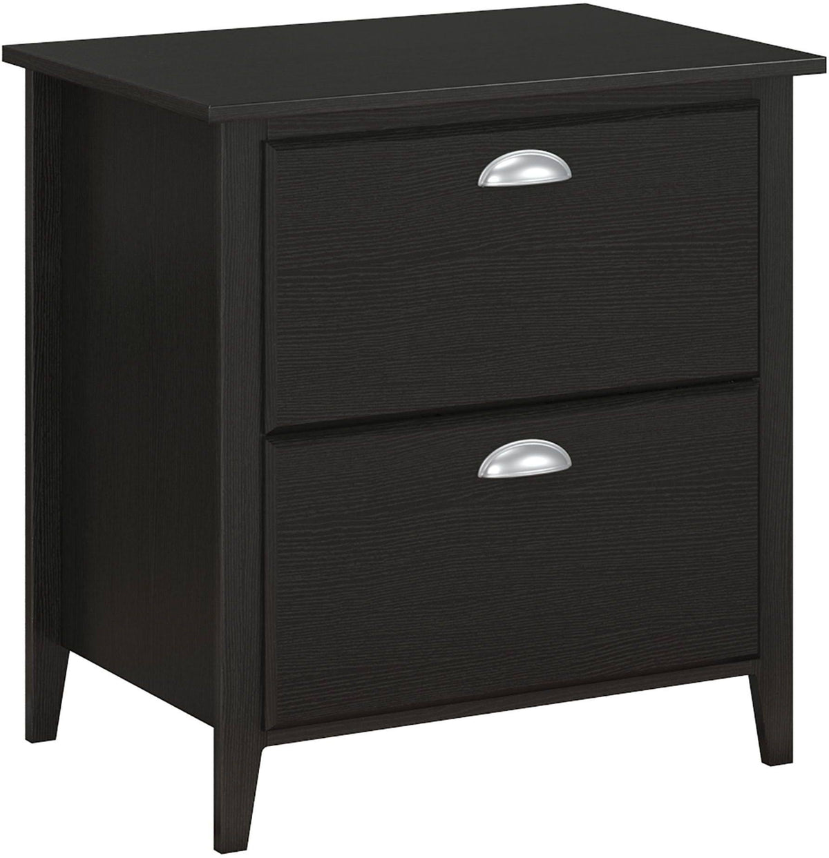 Black Suede Oak Lateral File Cabinet V4365