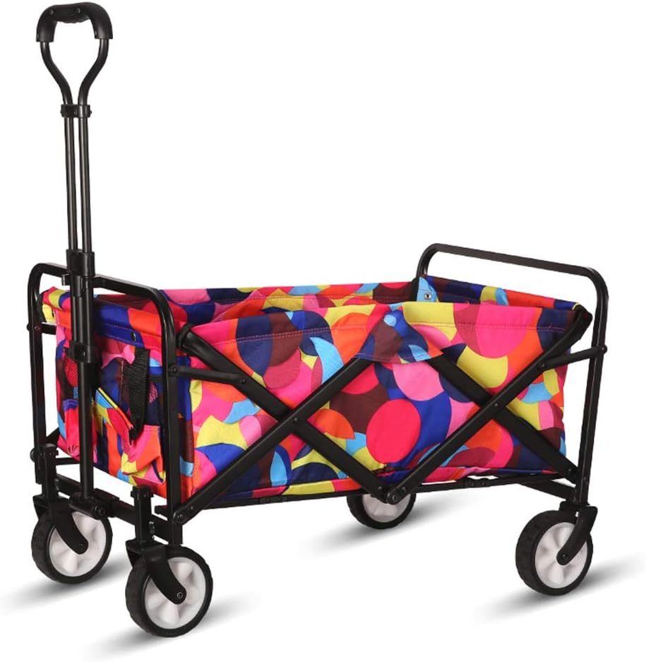 Collapsible Folding Utility Wagon Cart 5" Solid Rubber Wheels Grey K675419