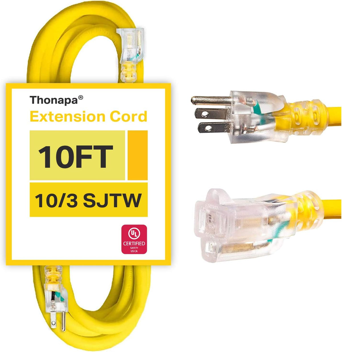 50 Foot 10 Gauge Neon Green Outdoor Extension Cord B4759