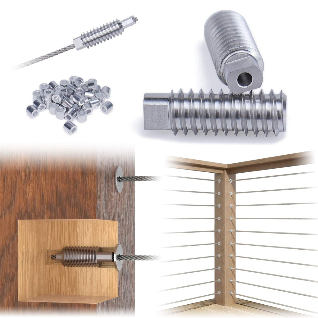 20 Pack 3/16 Invisible Cable Railing Kit T316 Stainless Steel D83526