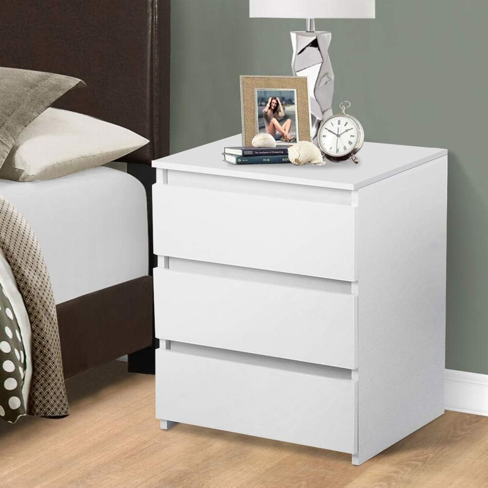 White 3 Drawer Nightstand N447636