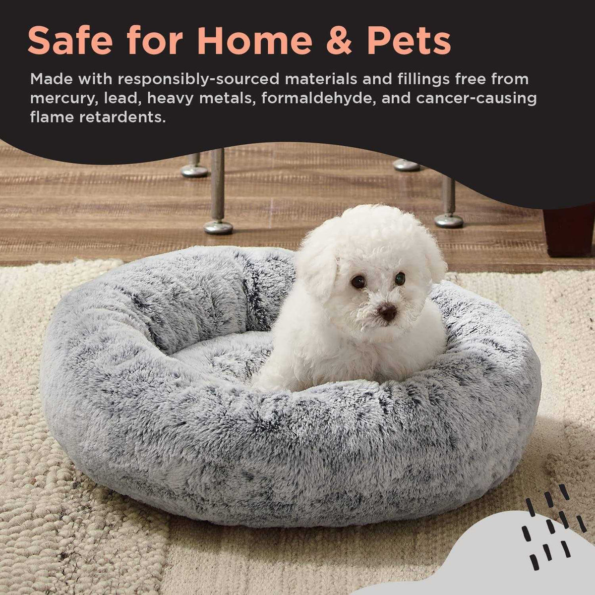 Faux Rabbit Fur Memory Foam Calming Bed R14064