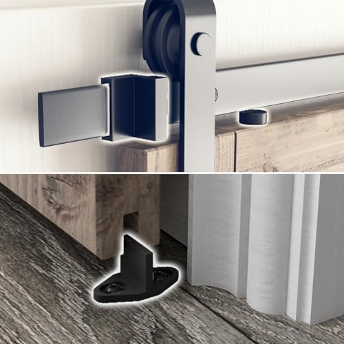 6.8FT Sliding Barn Door Hardware Kit with Track Kit, Pull Handle Set and Floor Guide F618