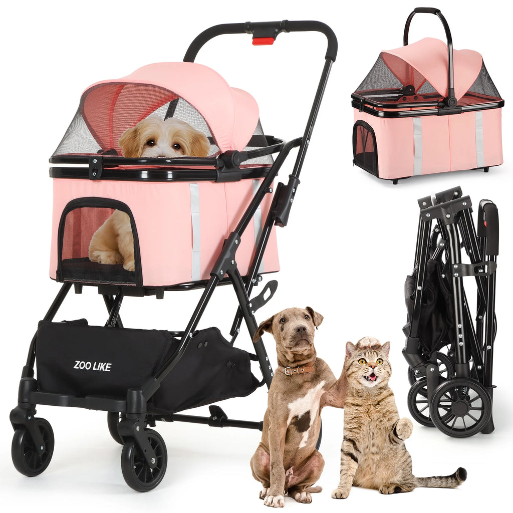 Foldable 4 Wheel Pet Stroller Q1566