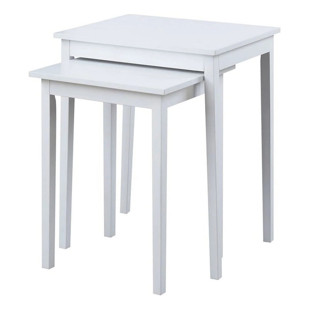 White Wood Nesting End Table Set of 2 F825144