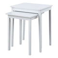 White Wood Nesting End Table Set of 2 F825144
