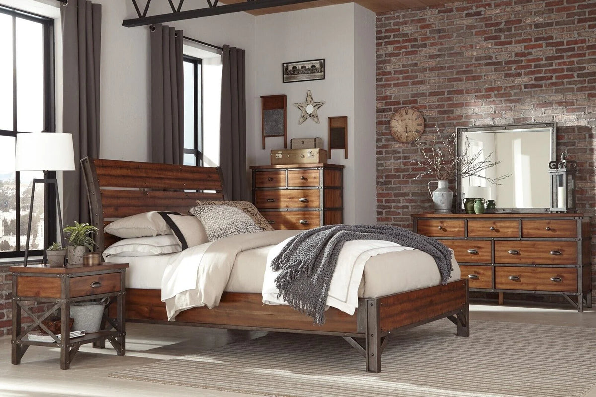 Rustic Brown 4pc King Size Bedroom Set O1513
