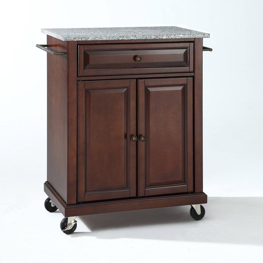 Solid Granite Top Portable Kitchen Cart/Island P572898