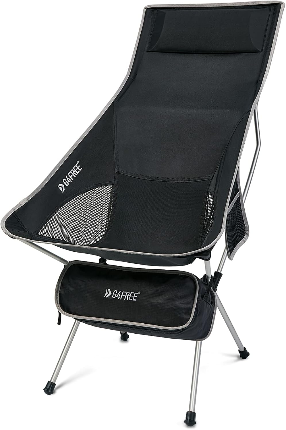 Lightweight Portable High Back Camping Chair with Headrest & Pocket F95351