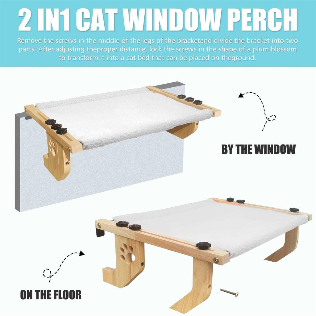 Cat Window Perch with Wood and Metal Frame F954