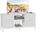 White TV Stand Dresser with 4 Drawers X538211