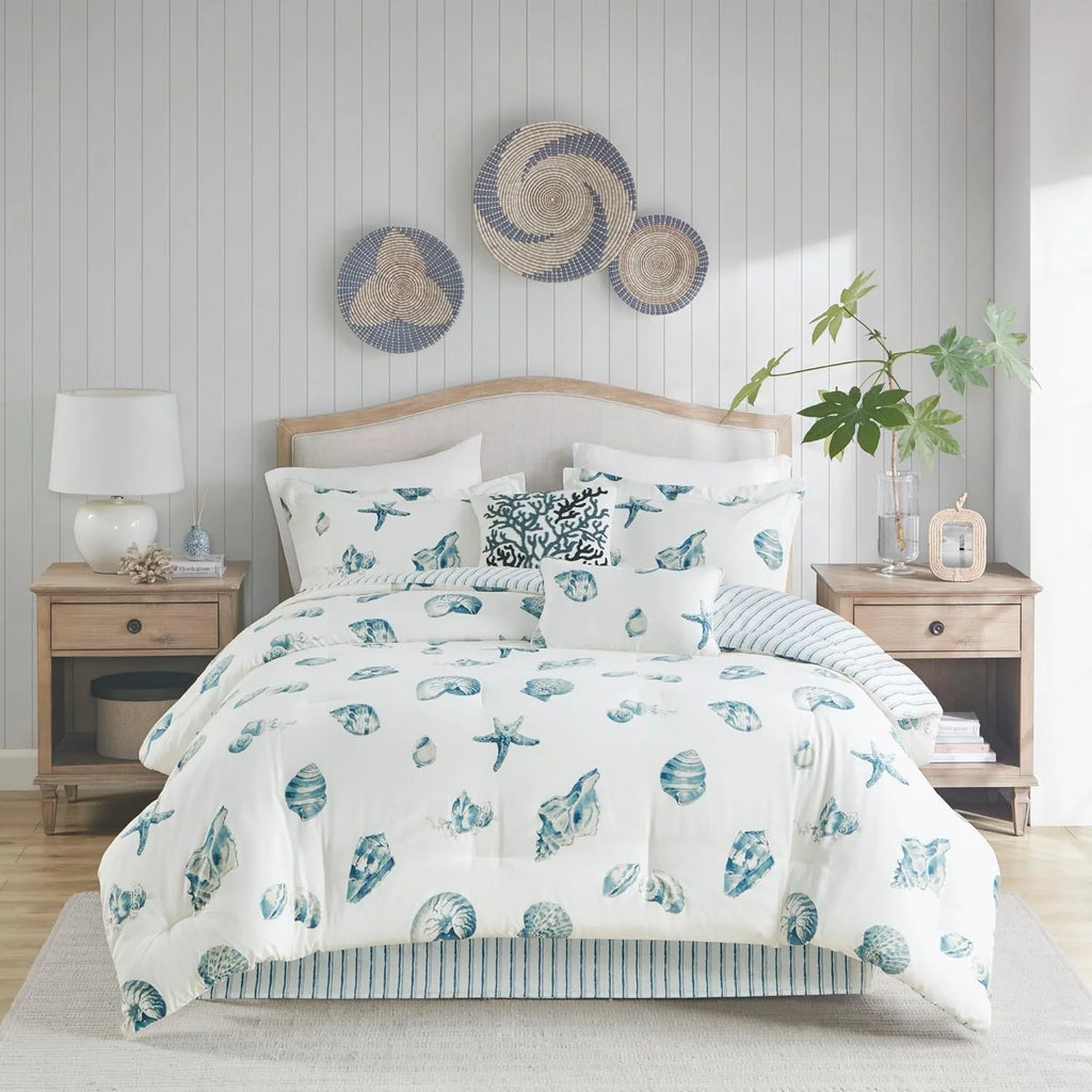 Coastal Reversible Comforter Set 4 Piece L7708