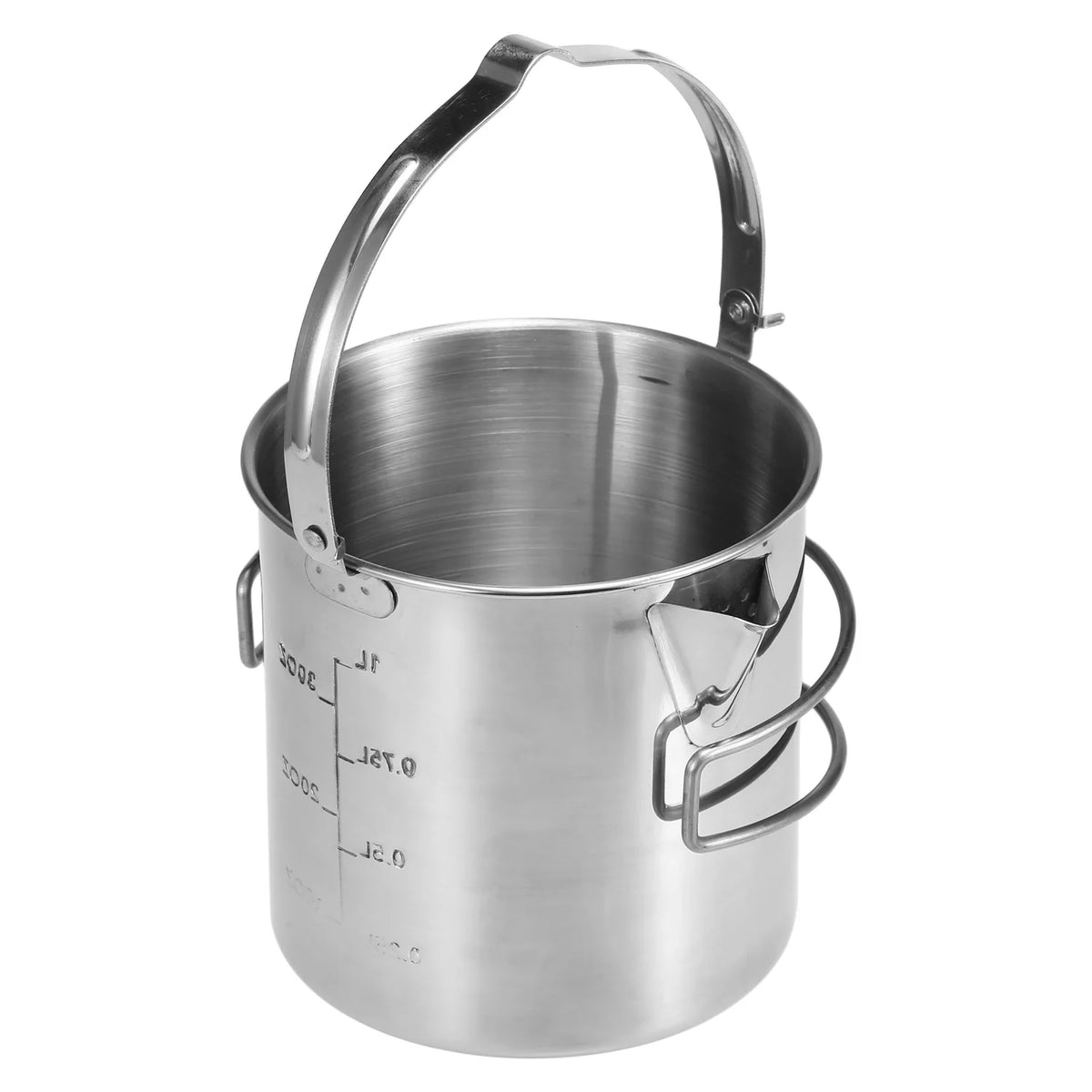 Stainless Steel 1L Cooking Kettle with Foldable Handle S5012