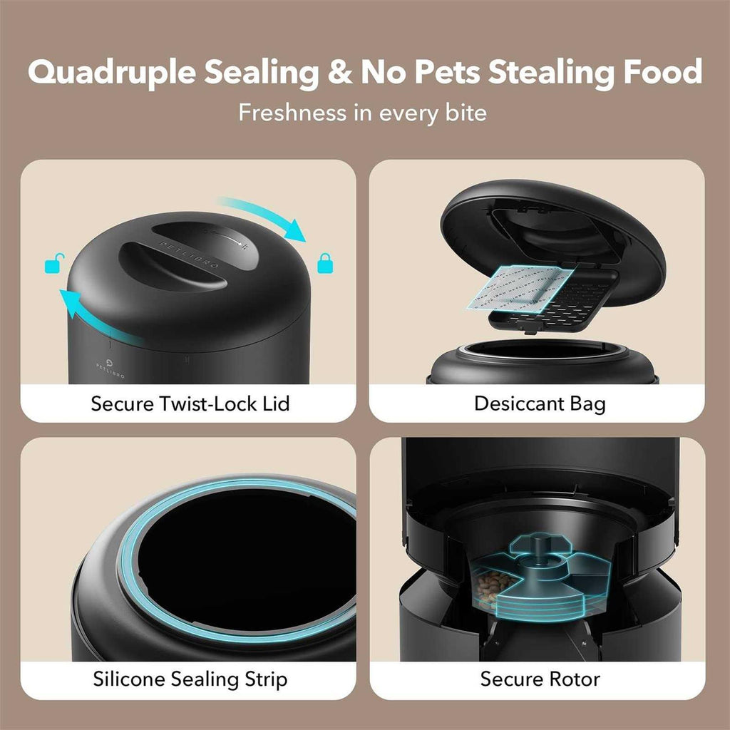 Automatic Cat Food Dispenser 5L with 2 Stainless Bowls F41559