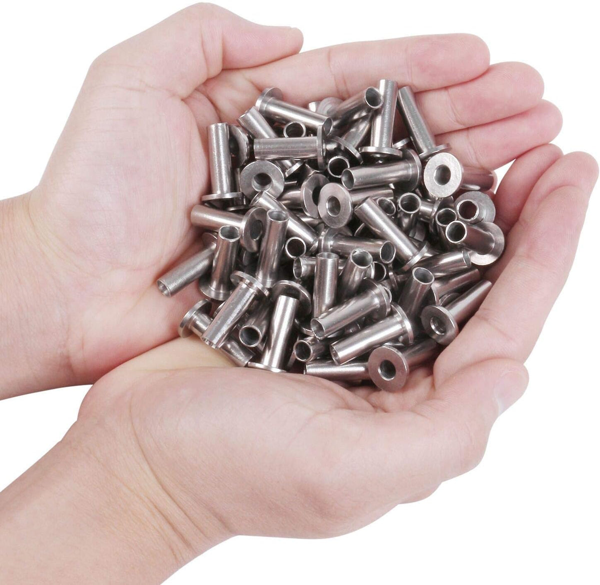 120 Pack Stainless Steel Protector Sleeves for 1/8 Wire Rope Cable Railing B8769