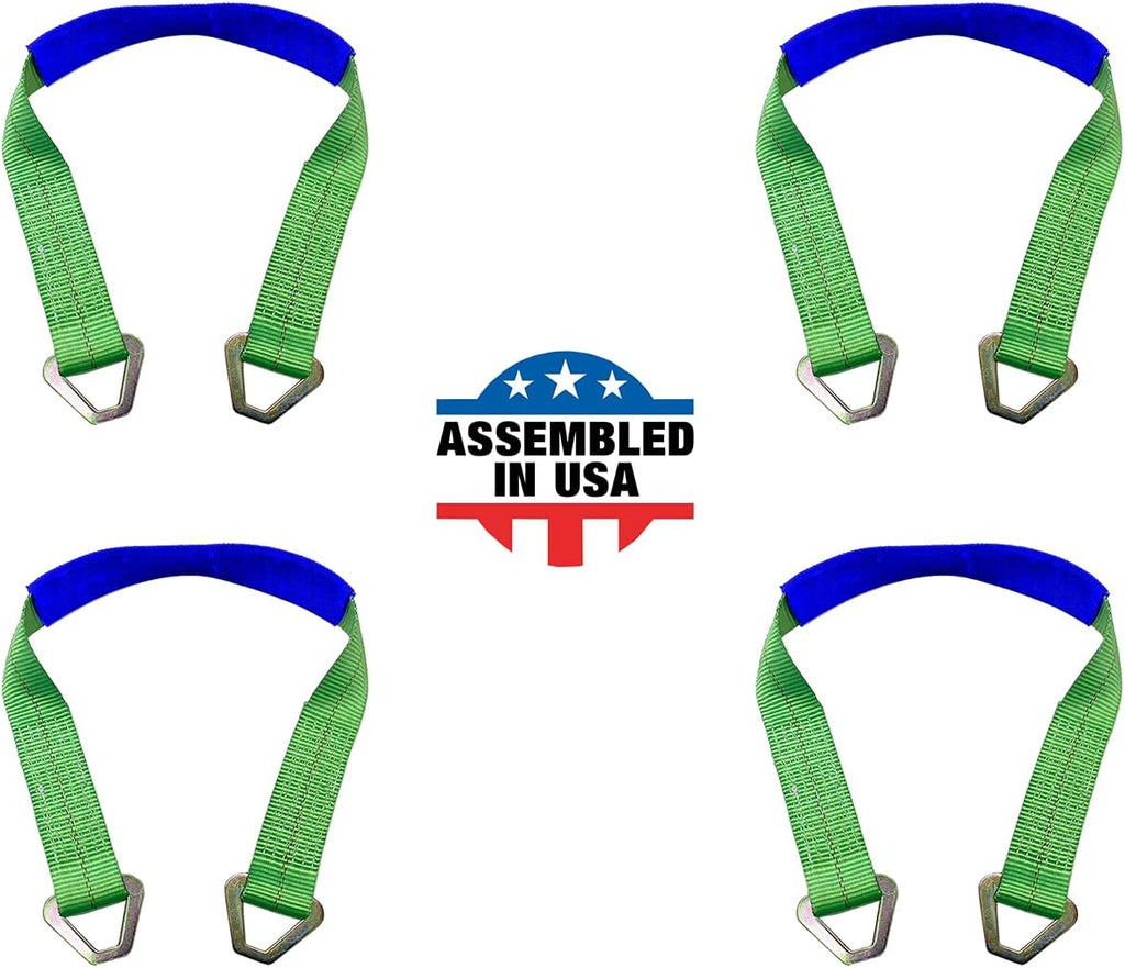 Blue 4 PK Heavy Duty Axle Straps with D Ring S2078