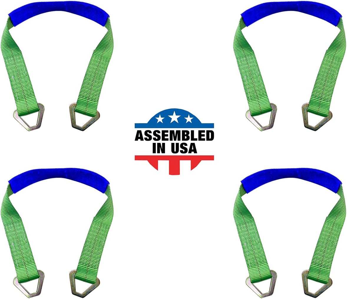 Blue 4 PK Heavy Duty Axle Straps with D Ring S2078
