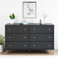 Black 6 Drawer Dresser W488