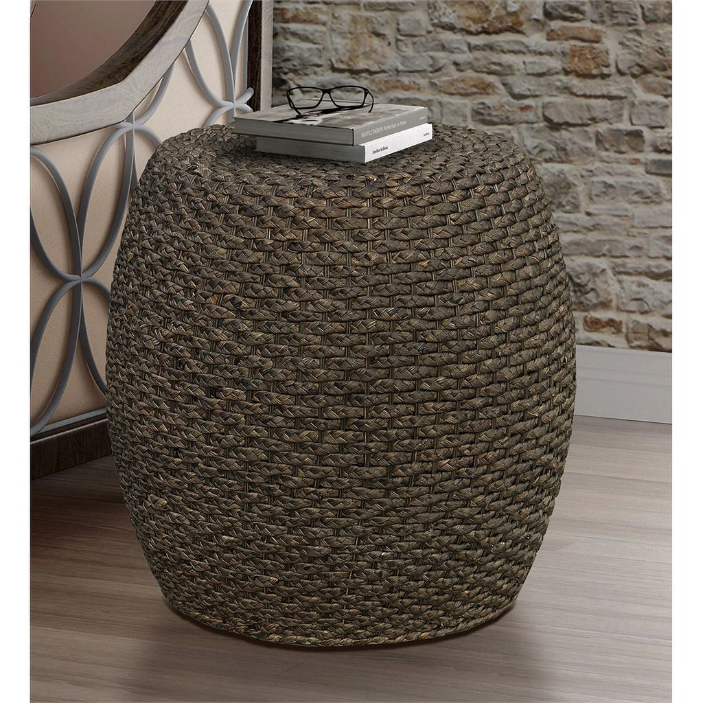 Walnut Wood Drum Side Table T3232
