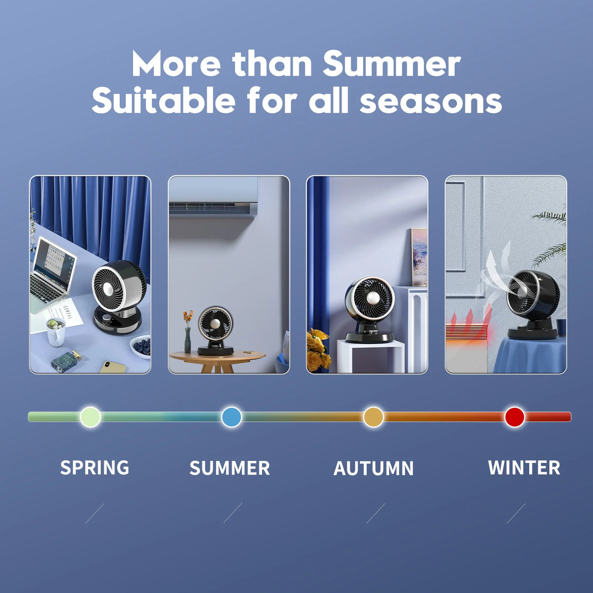 Portable Table Fan with 90° Auto-oscillation, 6 Tilting Head Settings, 3 Speeds Z977