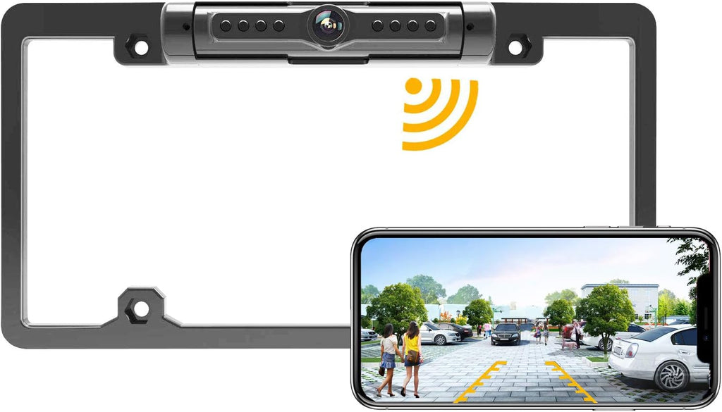 Wireless Backup Camera 170° View Angle IP69 Waterproof License Plate Camera I124458