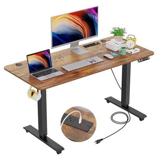Electric Standing Desk 55 x 24In with Charging Station Y63443