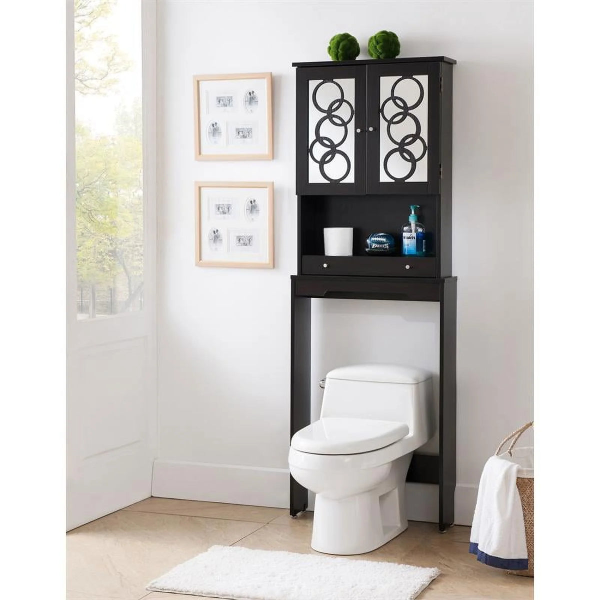 Cappuccino Wood Bathroom Space Saving Cabinet R3332