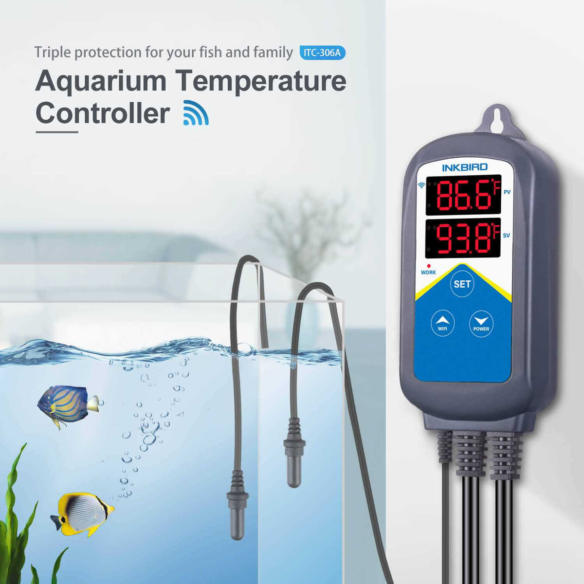 Wi-Fi Aquarium Thermostat Heater Temperature Controller G80277