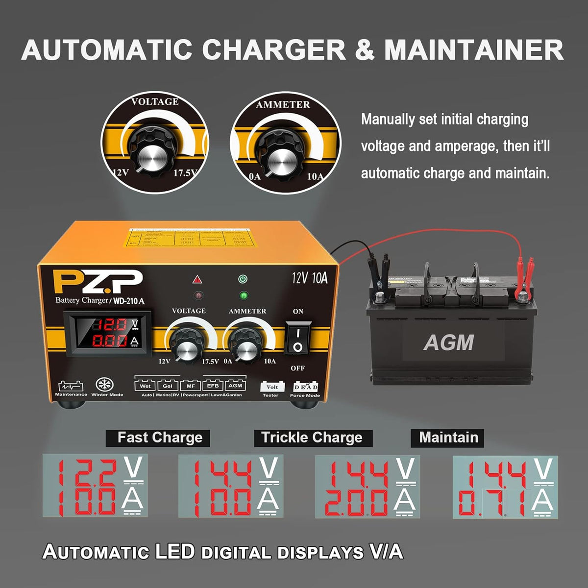 0-10 Amp 12v Automotive Battery Charger Z8052