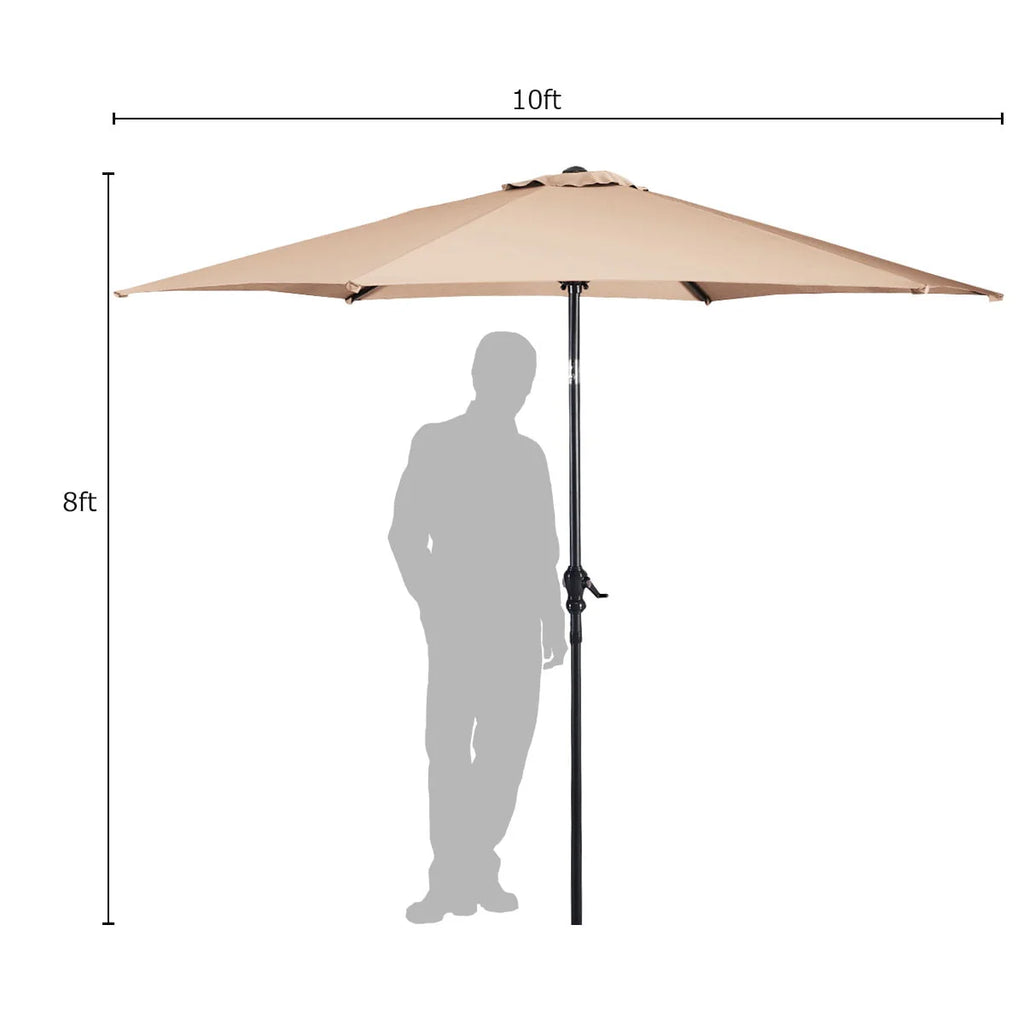 10FT Steel Tilt Patio Umbrella G1485