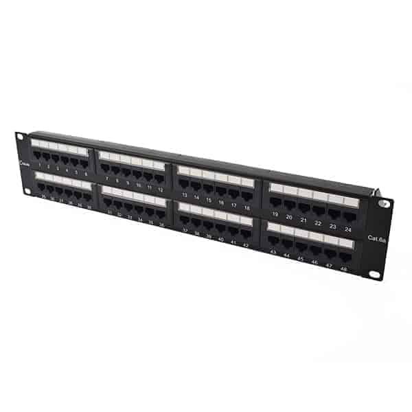 Cat6a Patch Panel 48-Port Unshielded Rack Mount 2U S960798