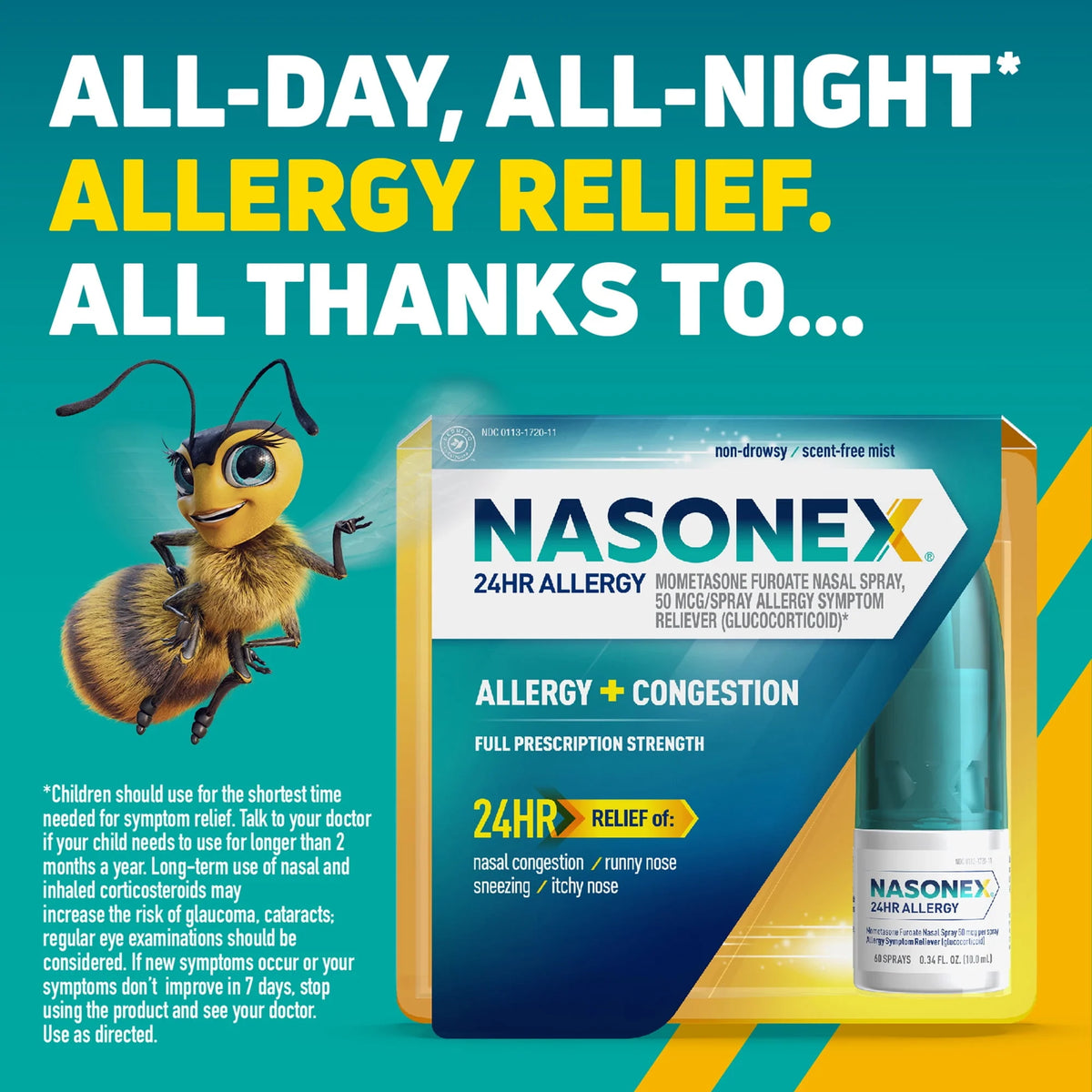 Allergy Nasal Spray, Non-Drowsy, Scent-Free, 120 spray C536337