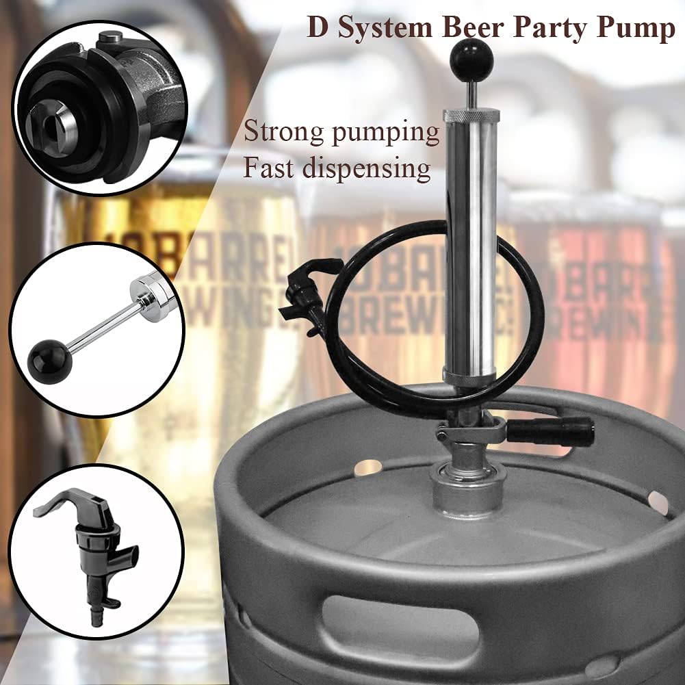 Beer Party Pump with Picnic Tap 8 inch US Sankey D System Keg Tap F35464