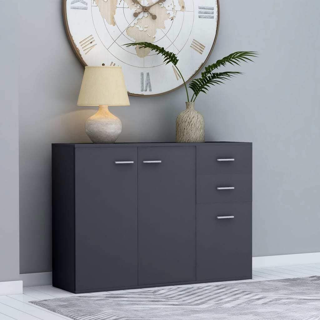 White Chipboard Sideboard Storage Cabinet B6006