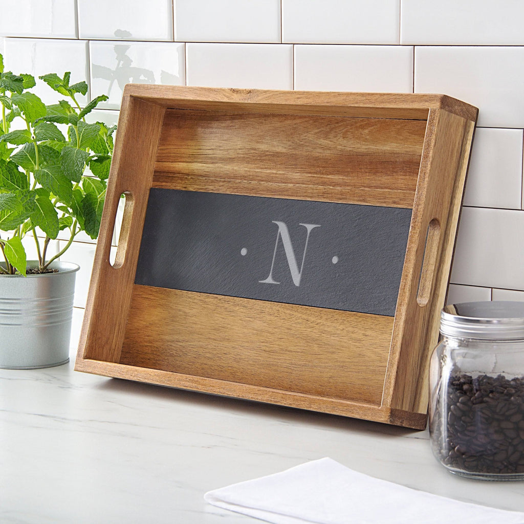 Acacia and Slate Tray X80940